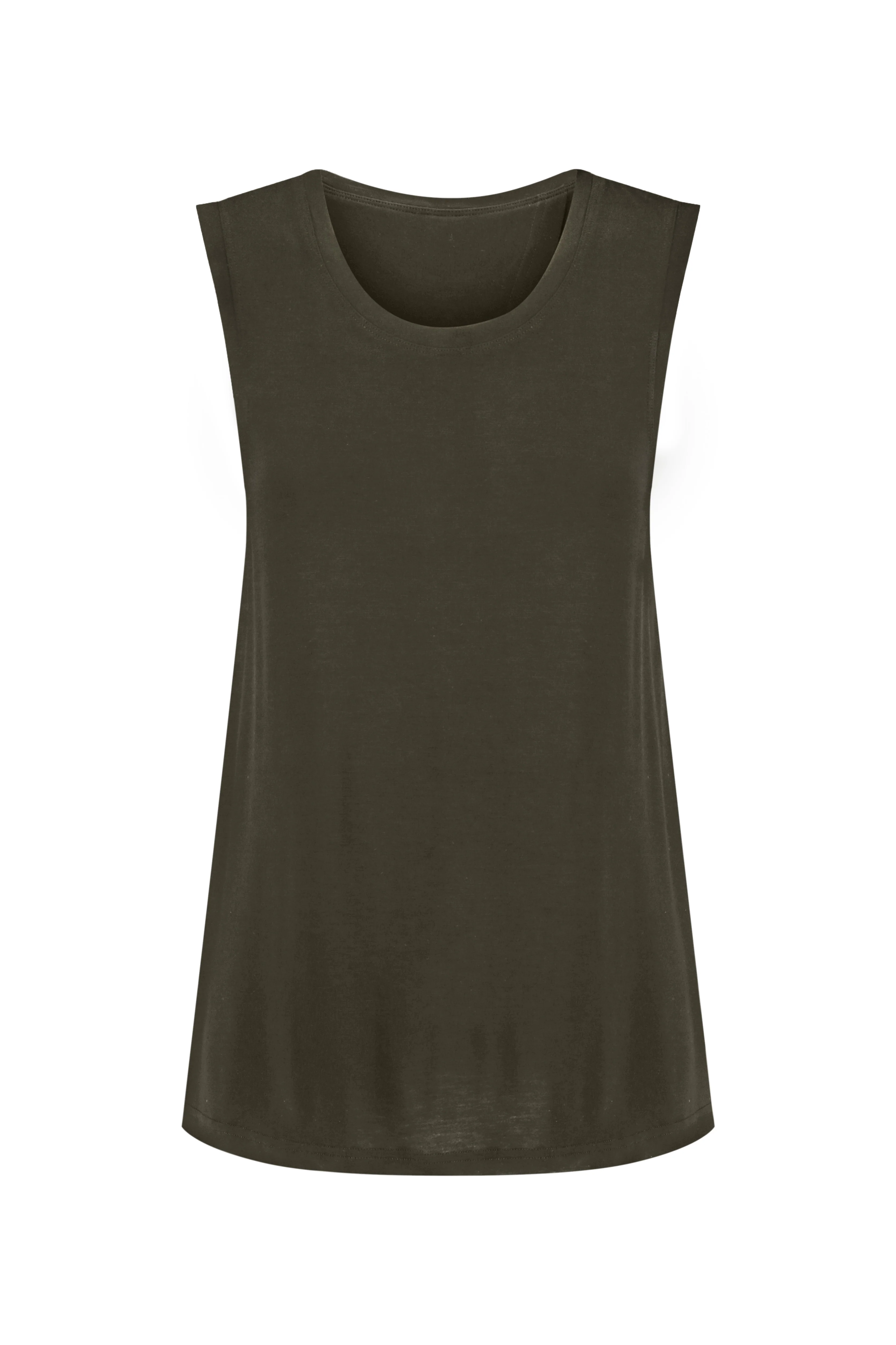 Bamboo Tank with Back Tie - Khaki - Image 2
