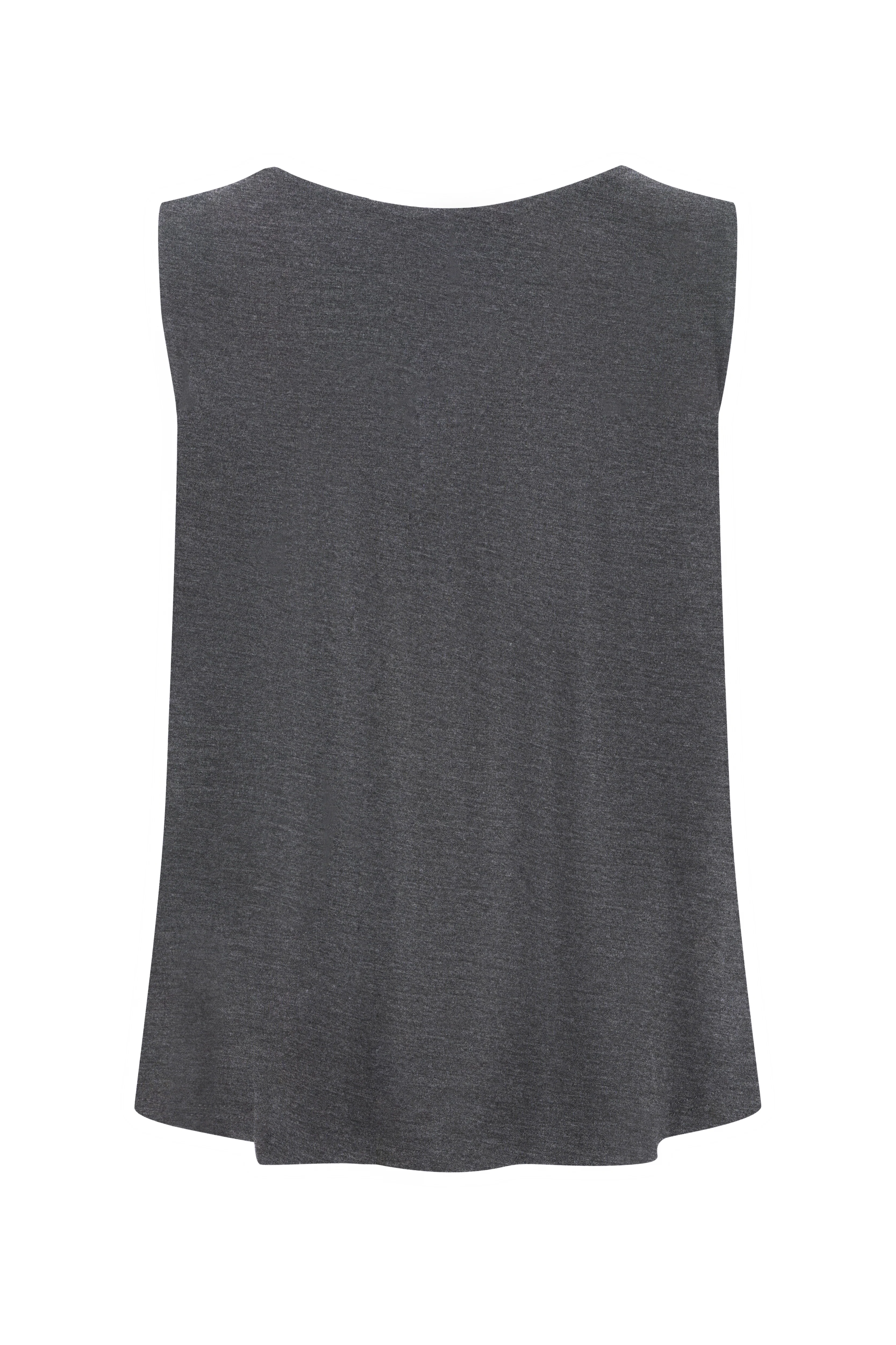 Bamboo Boat Neck Tank - Dark Grey Marle - Image 2