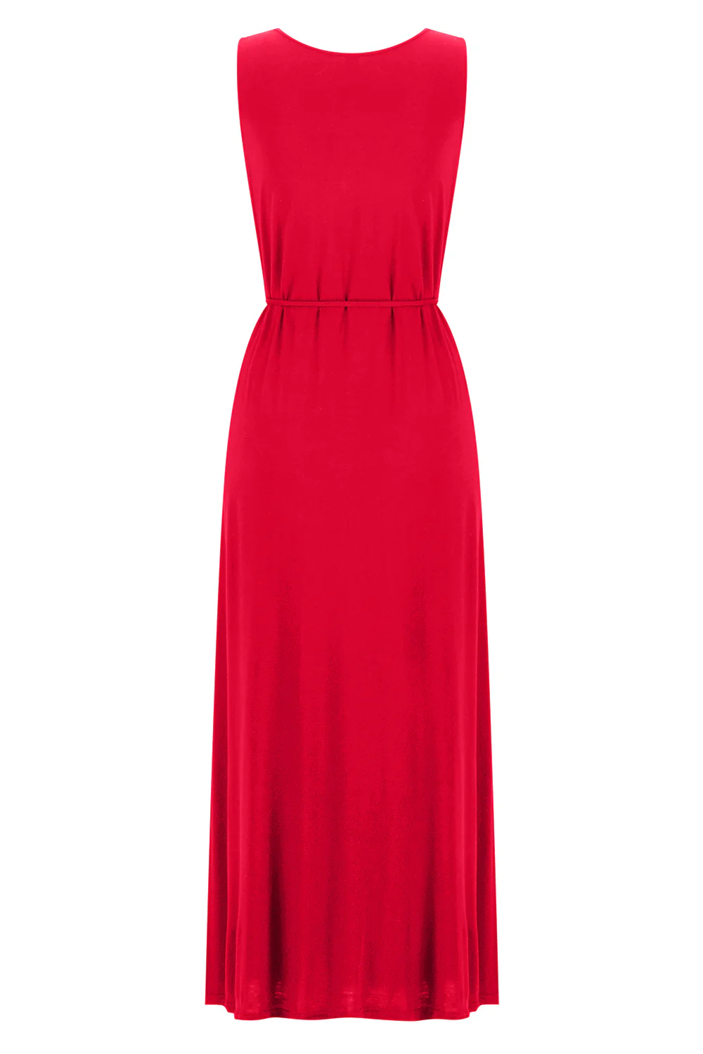 Bamboo Dress with Tie - Red - Image 3