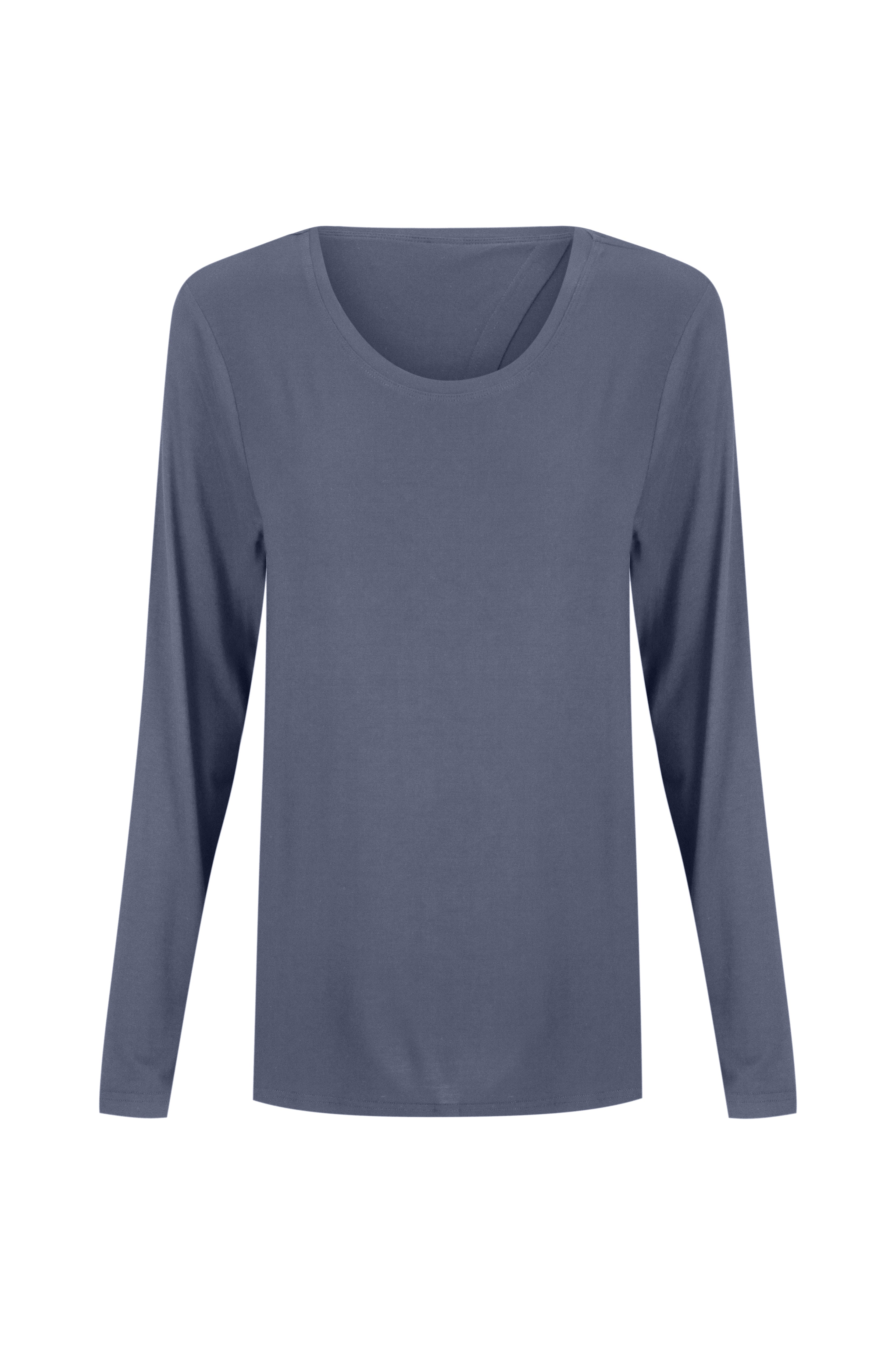 Bamboo Long Sleeve with Back Tie - Denim Blue