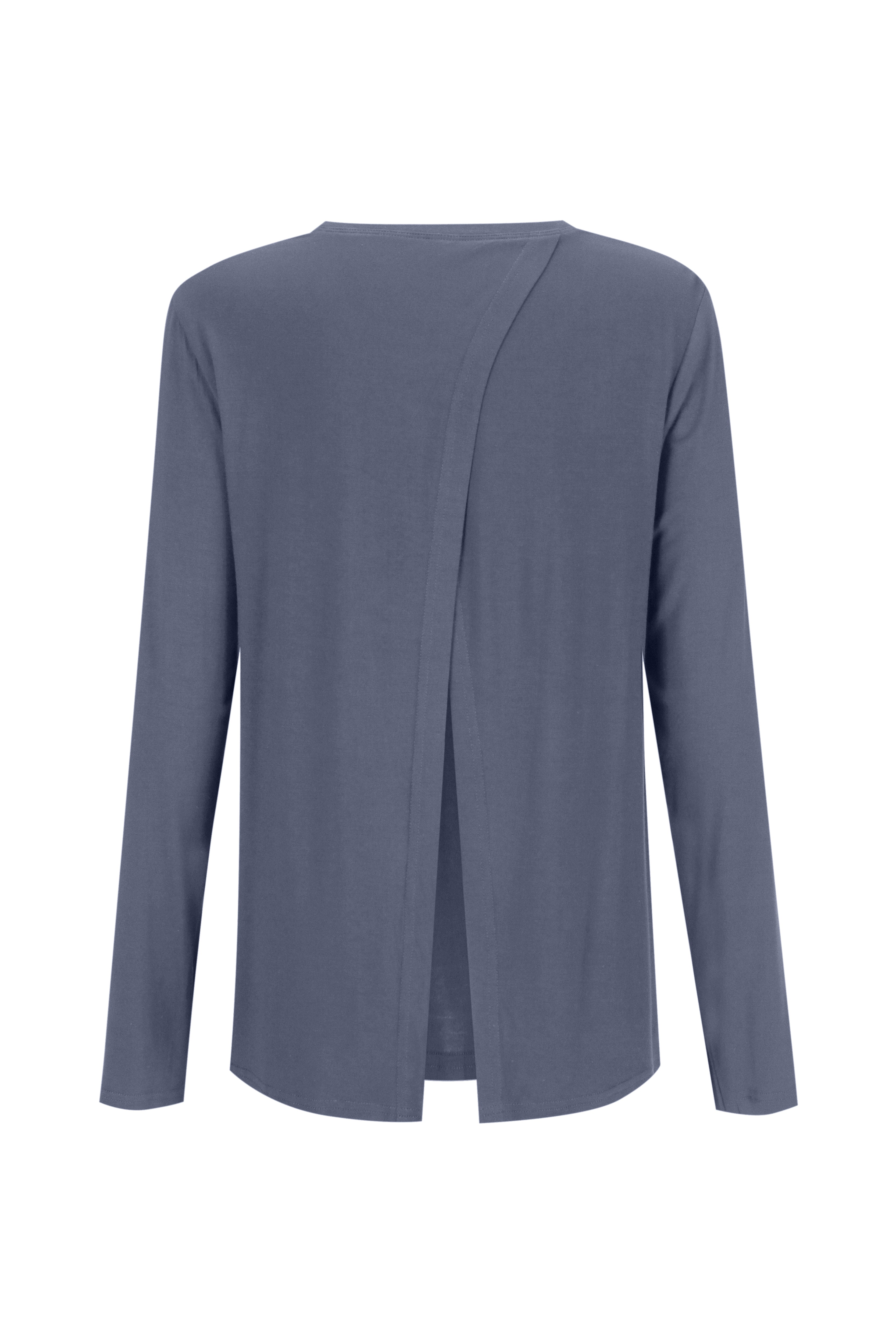 Bamboo Long Sleeve with Back Tie - Denim Blue - Image 2