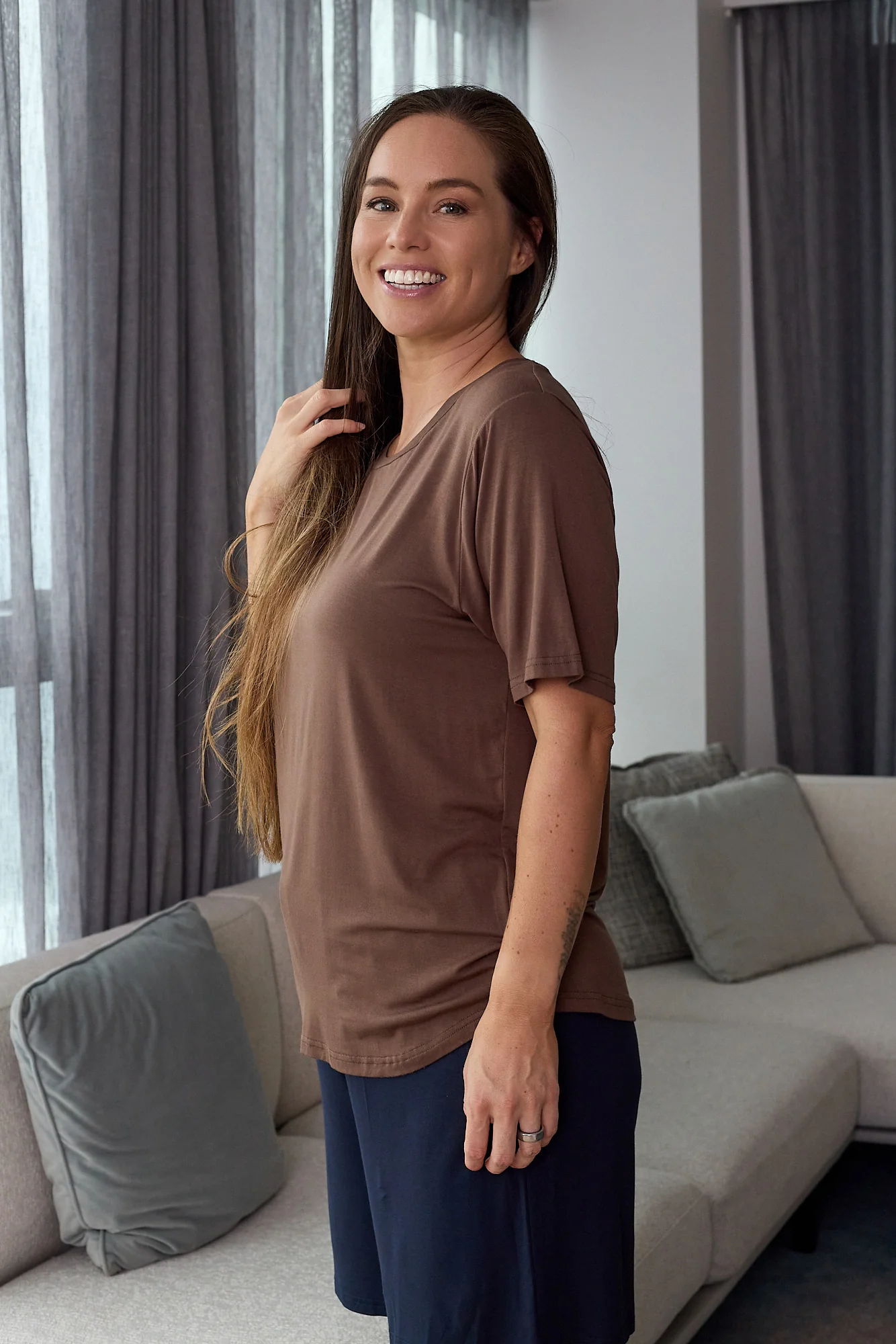 Classic Bamboo T-Shirt - Mocha - Image 12