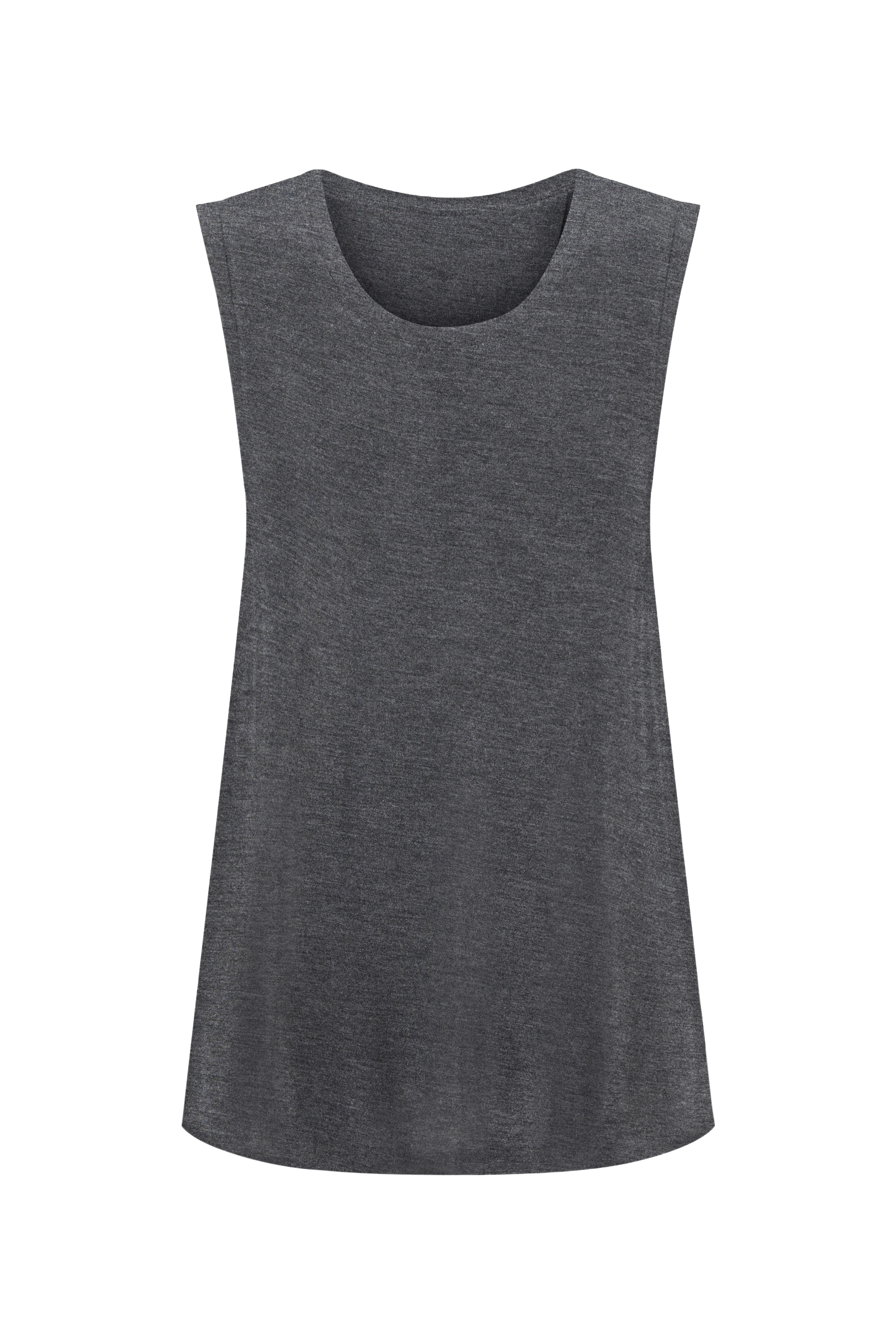 Bamboo Tank with Back Tie - Dark Grey Marle