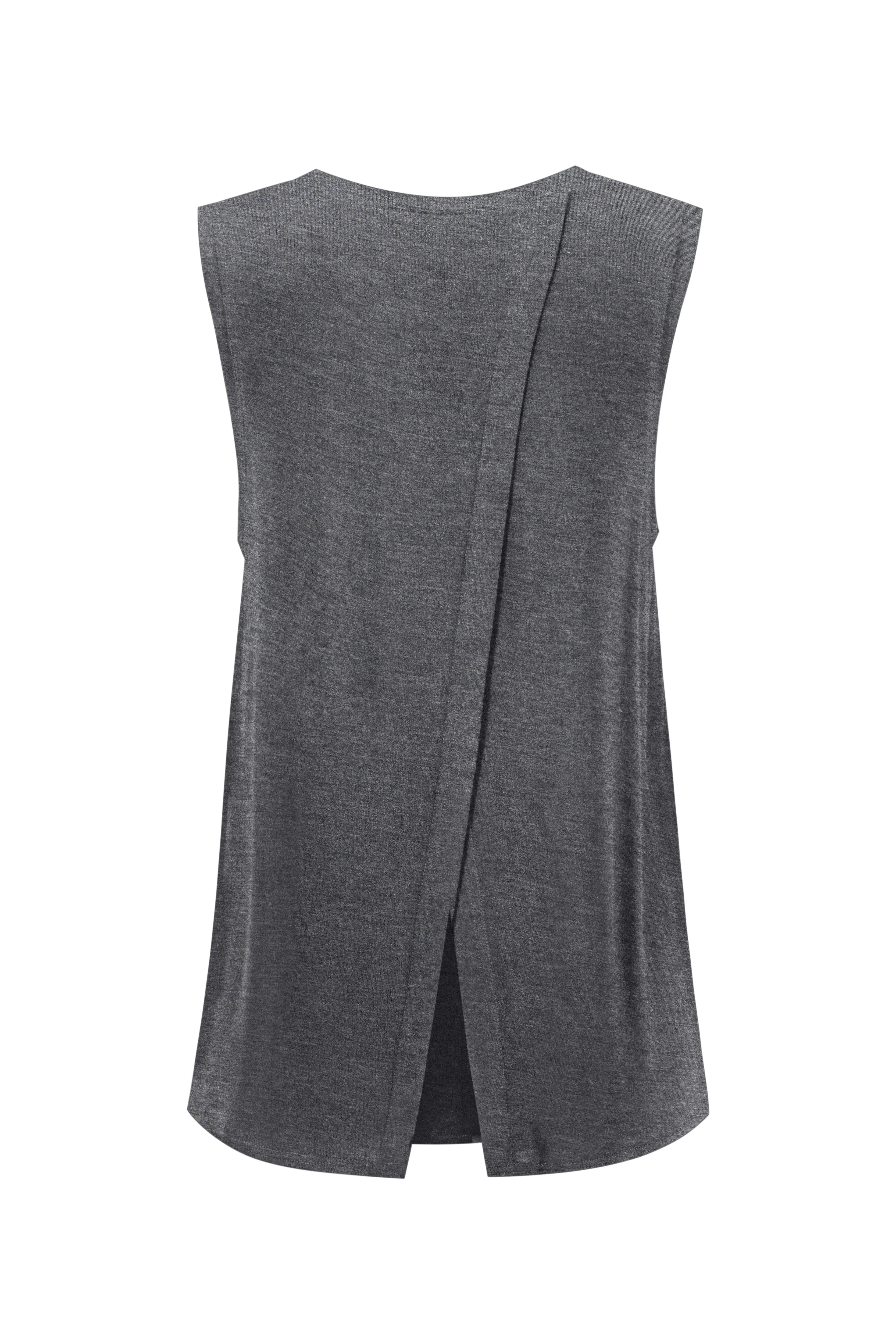 Bamboo Tank with Back Tie - Dark Grey Marle - Image 2