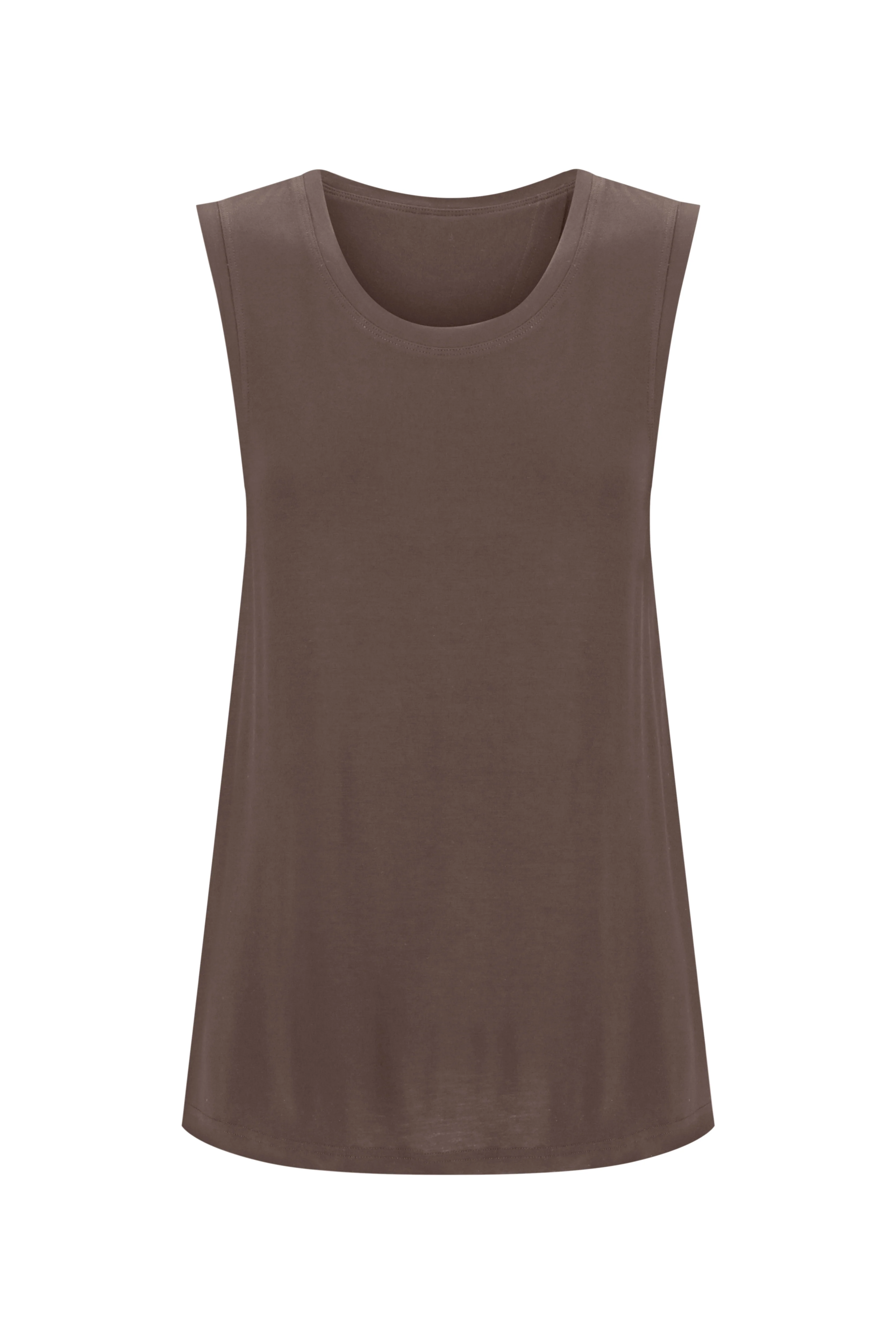 Bamboo Tank with Back Tie - Mocha